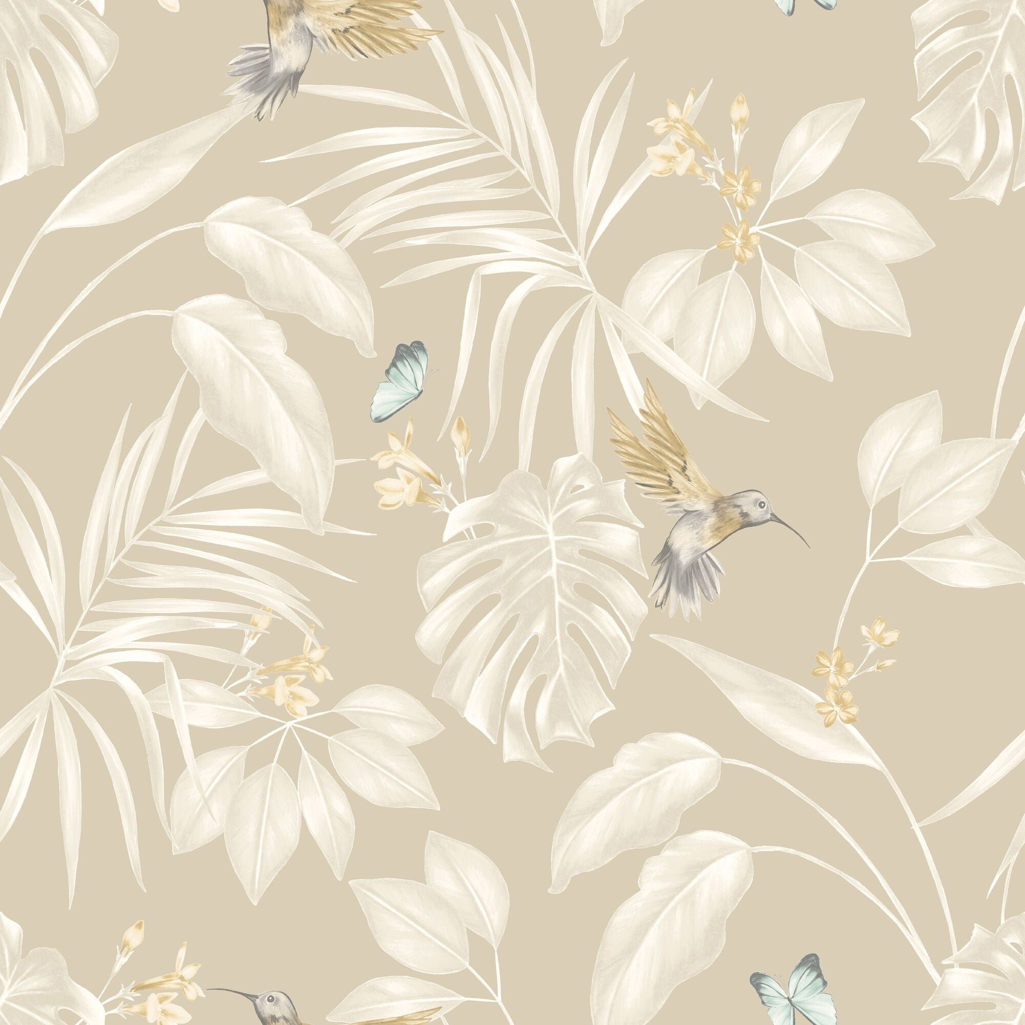 LBK50106W Hummingbird Straw Wallpaper by Ohpopsi