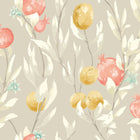 LBK50108W Pomegranate Trail Parchment Wallpaper by Ohpopsi