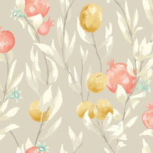 LBK50108W Pomegranate Trail Parchment Wallpaper by Ohpopsi