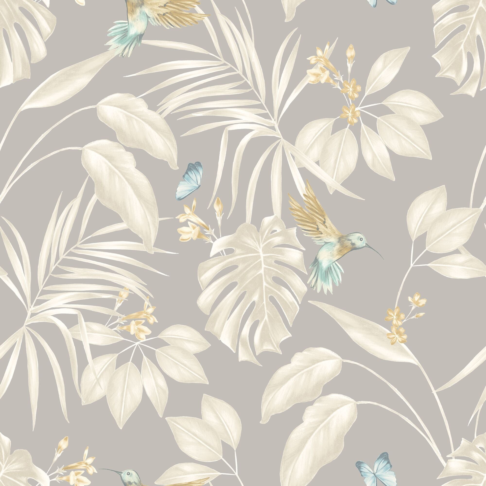 LBK50112W Hummingbird Flint Wallpaper by Ohpopsi