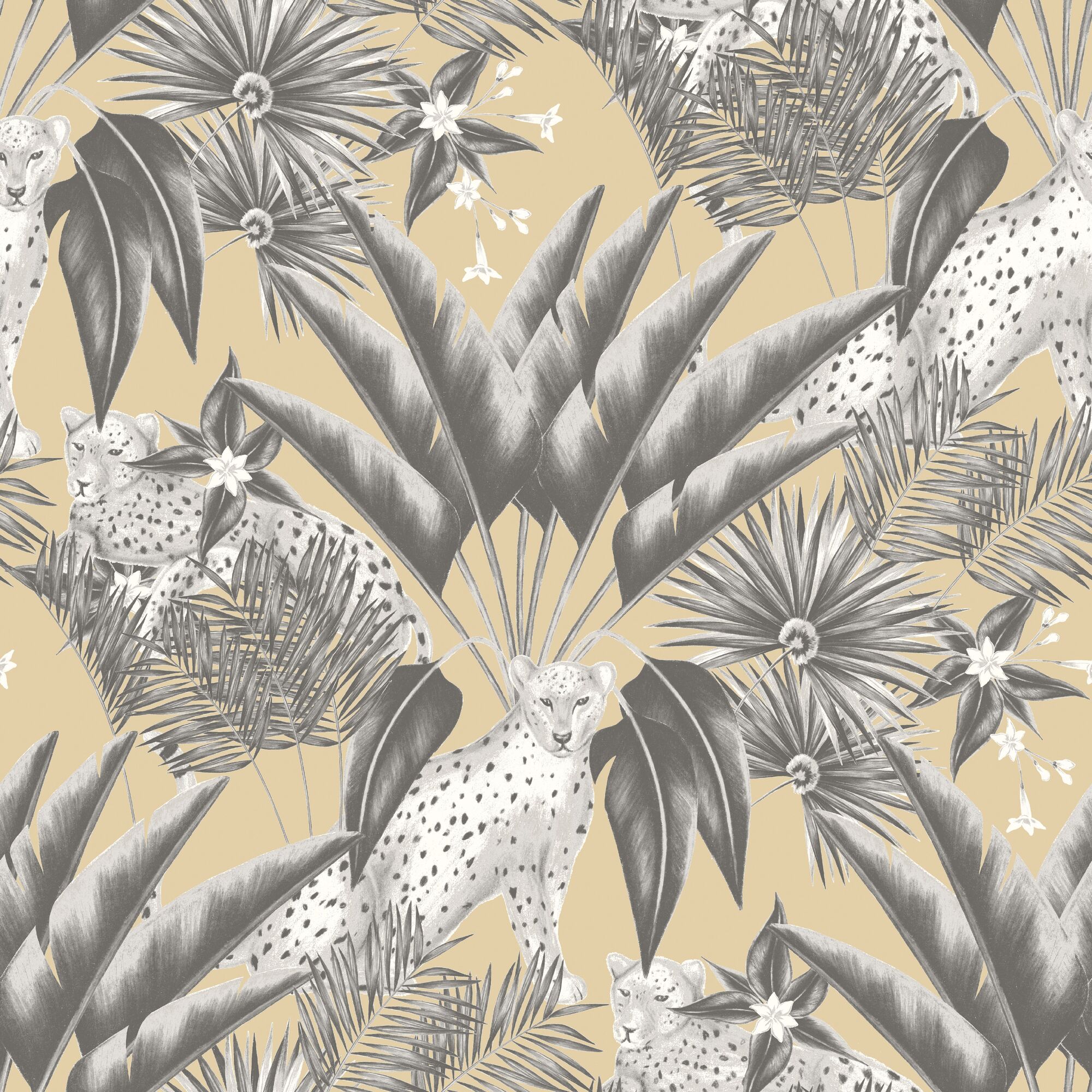LBK50126W Jungle Cheetah Toffee Wallpaper by Ohpopsi