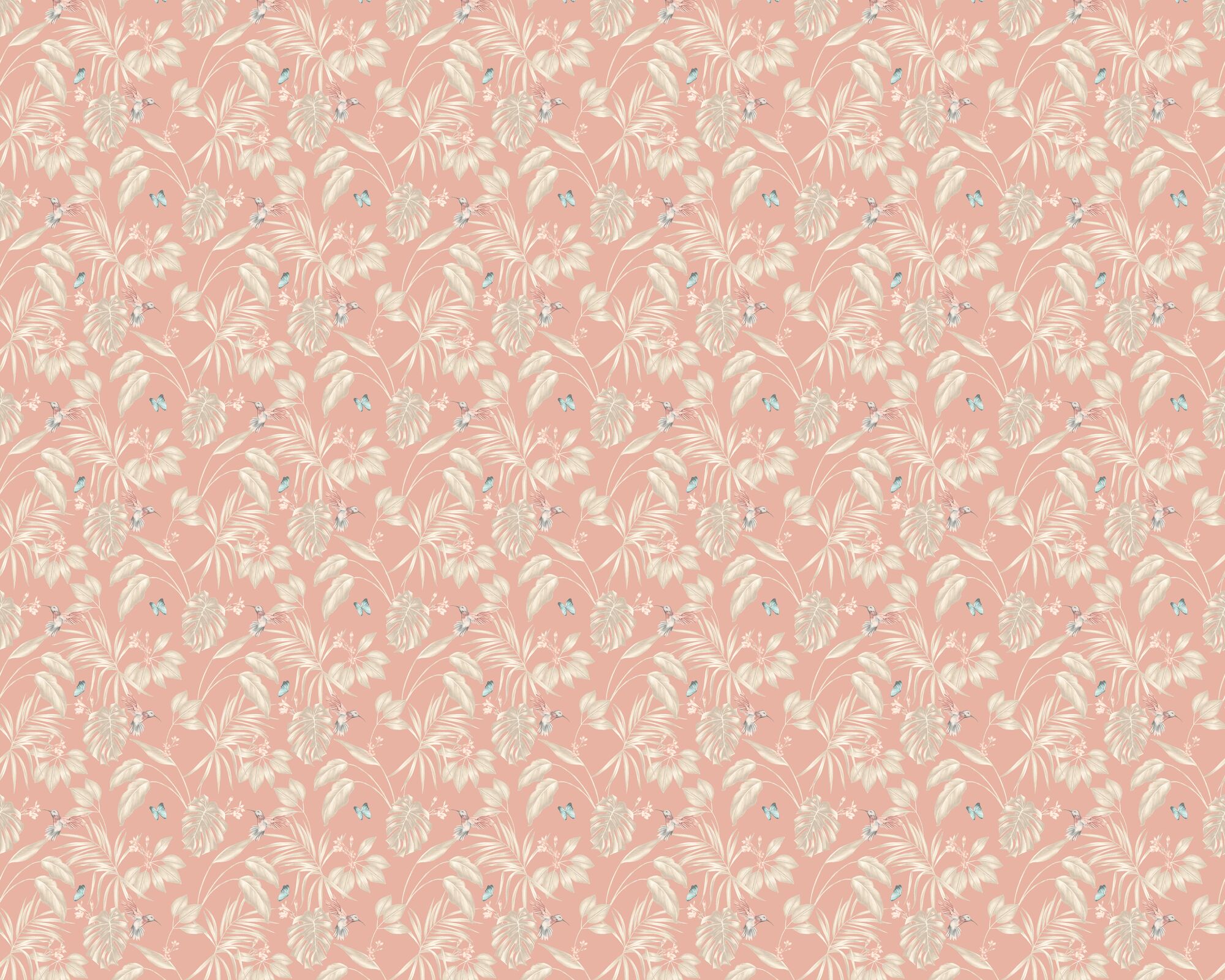 LBK50136W Hummingbird Rosewood Wallpaper by Ohpopsi