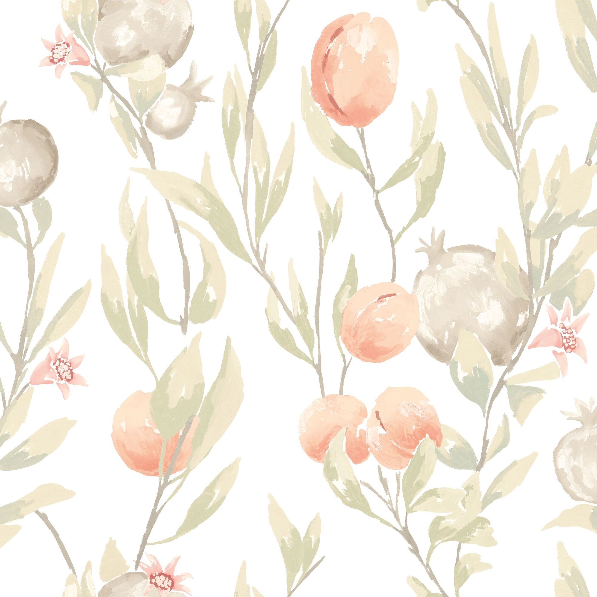 LBK50137W Pomegranate Trail Blossom Wallpaper by Ohpopsi