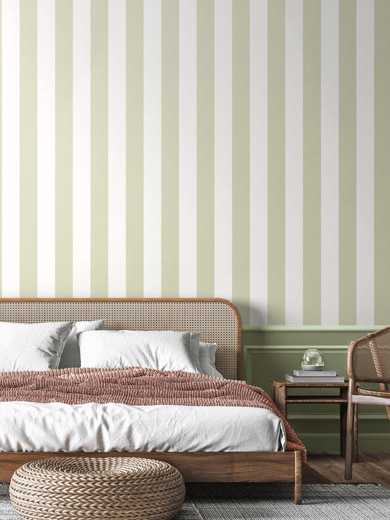 LBK50144W Bloc Stripe Laurel Wallpaper by Ohpopsi