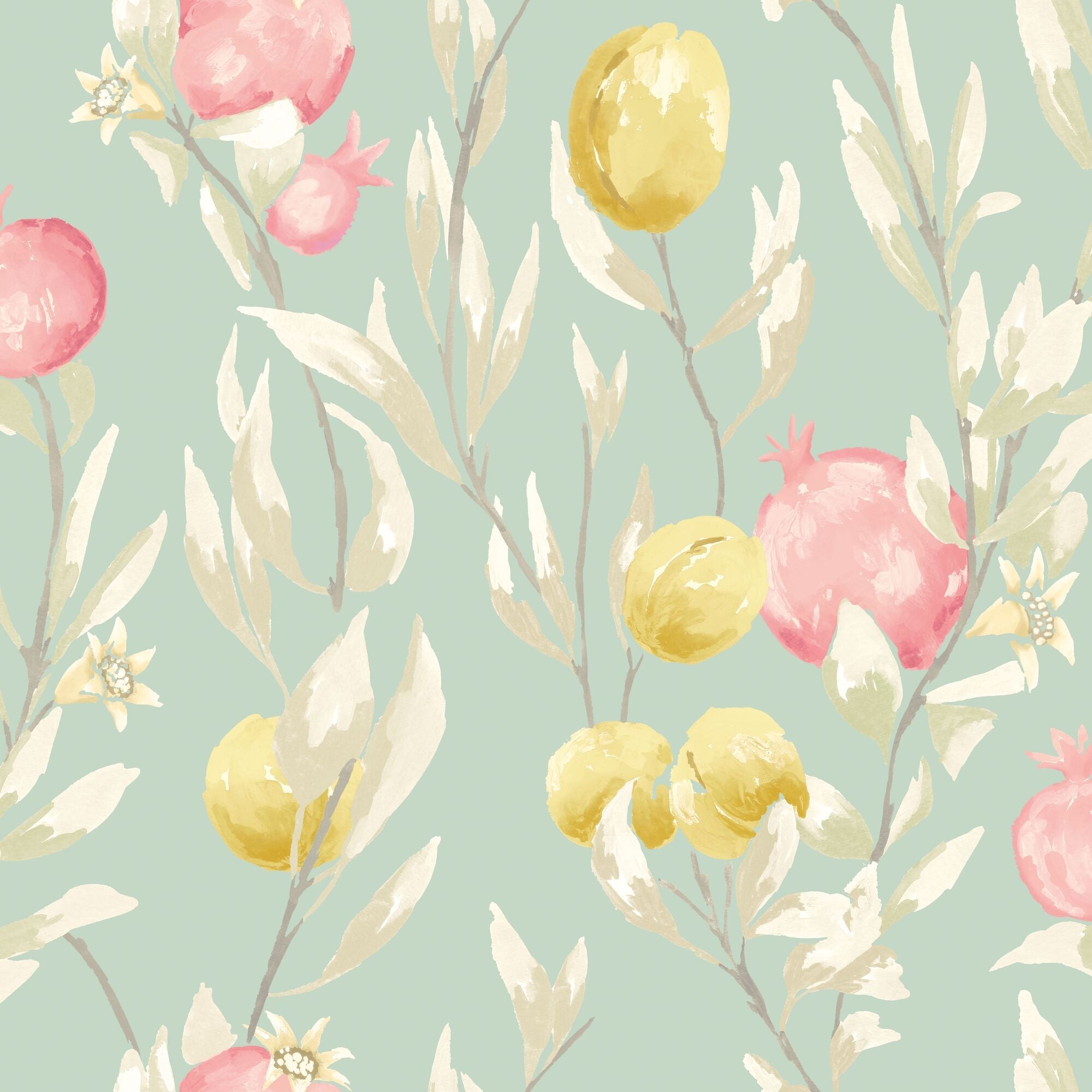 LBK50150W Pomegranate Trail Seafoam Wallpaper by Ohpopsi