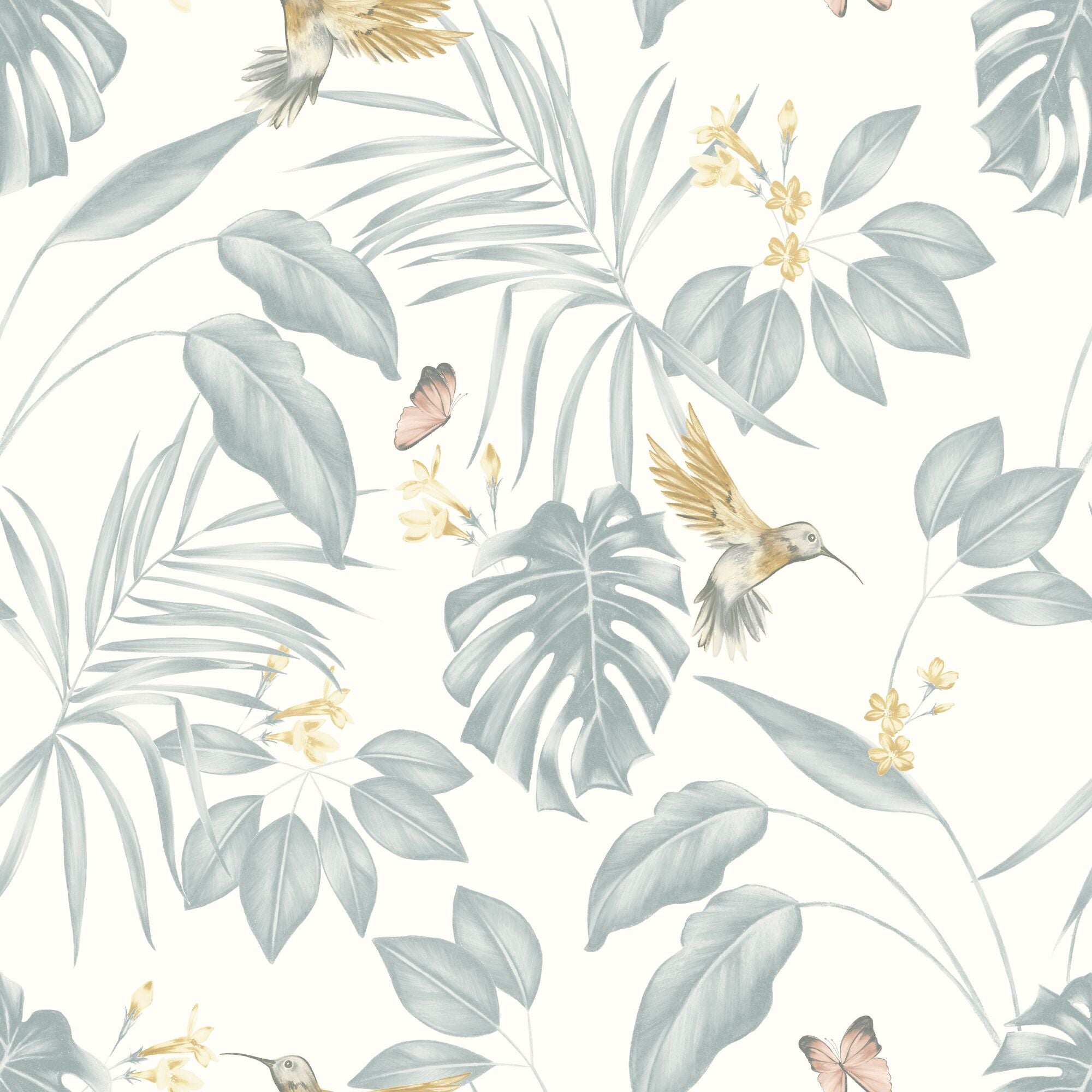 LBK50160W Hummingbird Wedgewood Wallpaper by Ohpopsi