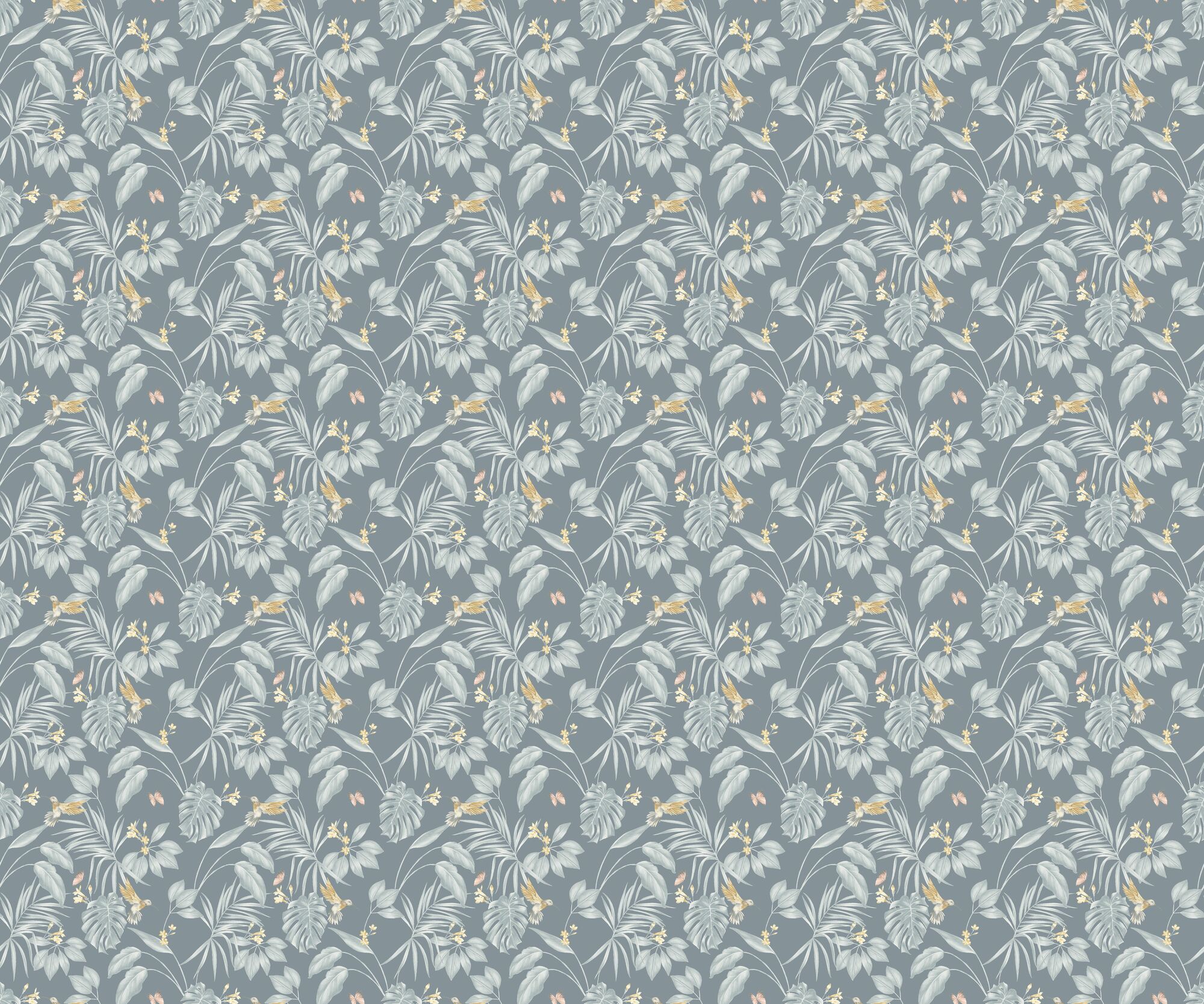 LBK50163W Hummingbird Petrol Wallpaper by Ohpopsi