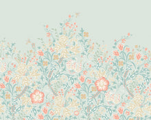 MUR375L Trailing Lily Duck Egg Blue Mural Large by Origin Murals