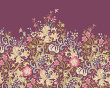 MUR377M Trailing Lily Aubergine Mural Medium by Origin Murals
