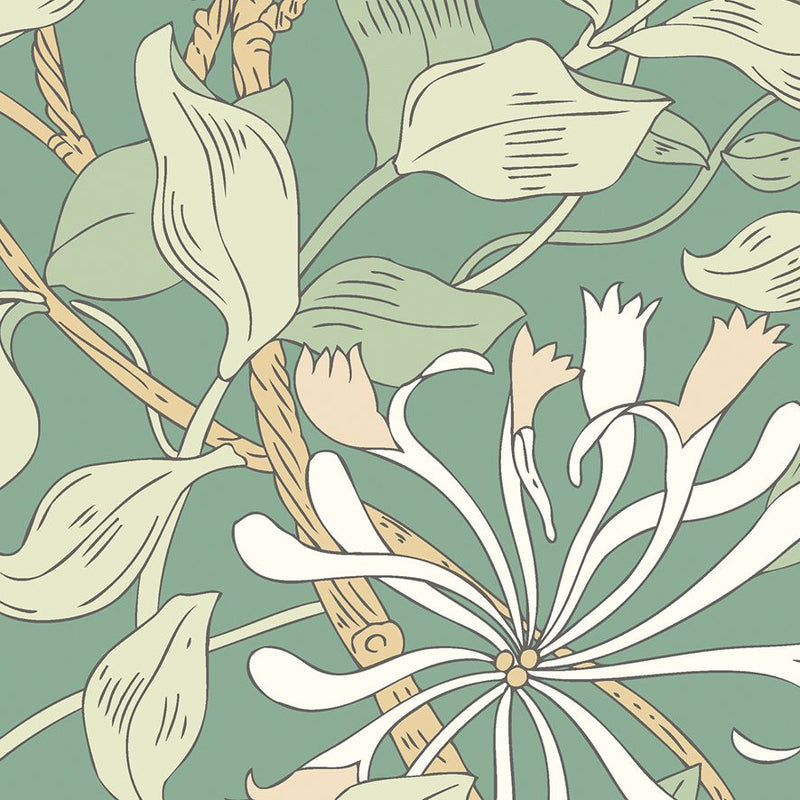 MUR382L Honeysuckle Soft Jade Mural Large by Origin Murals