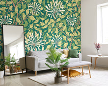 MUR383L Honeysuckle Forest Green Mural Large by Origin Murals