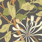 MUR384L Honeysuckle Black And Olive Green Mural Large by Origin Murals
