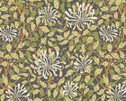 MUR384M Honeysuckle Black And Olive Green Mural Medium by Origin Murals