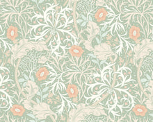MUR385L Trailing Seaweed Garden Sage And Apricot Mural Large by Origin Murals