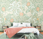 MUR385L Trailing Seaweed Garden Sage And Apricot Mural Large by Origin Murals