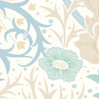 MUR387M Trailing Seaweed Garden Blue And Linen Mural Medium by Origin Murals