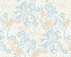 MUR387L Trailing Seaweed Garden Blue And Linen Mural Large by Origin Murals