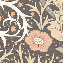 MUR389M Trailing Seaweed Garden Charcoal Mural Medium by Origin Murals