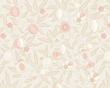MUR390L Fruit And Foliage Soft Linen Mural Large by Origin Murals