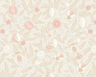 MUR390M Fruit And Foliage Soft Linen Mural Medium by Origin Murals