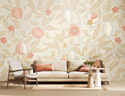 MUR390L Fruit And Foliage Soft Linen Mural Large by Origin Murals