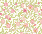 MUR391M Fruit And Foliage Rose And Apple Green Mural Medium by Origin Murals