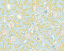 MUR392L Fruit And Foliage Wedgewood Blue Mural Large by Origin Murals