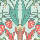 MUR396M Birds, Fruit And Foliage Duck Egg Mural Medium by Origin Murals