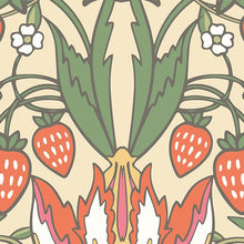 MUR398M Birds, Fruit And Foliage Gold And Olive Mural Medium by Origin Murals