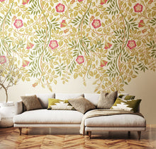 MUR400M Cascading Rosehip Rose Pink Mural Medium by Origin Murals