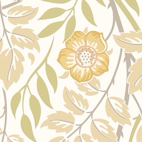 MUR401M Cascading Rosehip Gold And Olive Mural Medium by Origin Murals