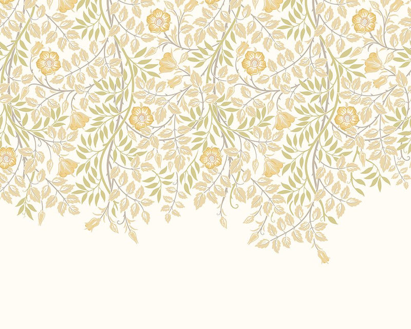 MUR401M Cascading Rosehip Gold And Olive Mural Medium by Origin Murals