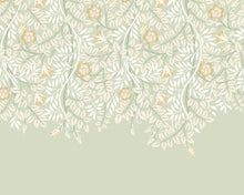 MUR402M Cascading Rosehip Sage Green Mural Medium by Origin Murals