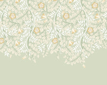 MUR402L Cascading Rosehip Sage Green Mural Large by Origin Murals
