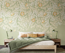 MUR402M Cascading Rosehip Sage Green Mural Medium by Origin Murals