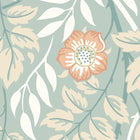 MUR403M Cascading Rosehip Seafoam And Apricot Mural Medium by Origin Murals