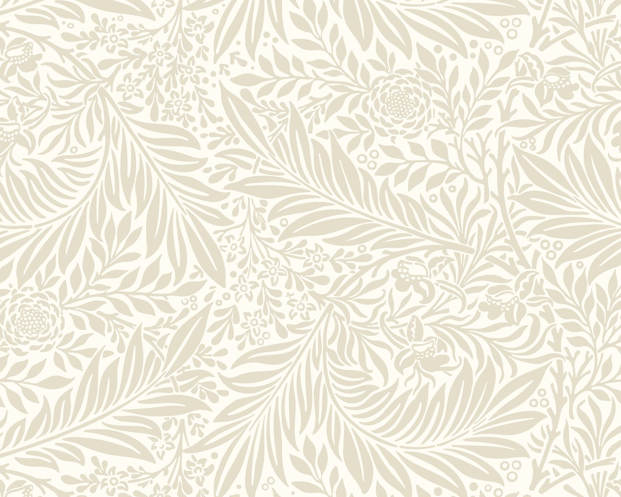MUR405M Trailing Ferns Stone And Linen Mural Medium by Origin Murals