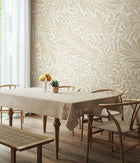 MUR405M Trailing Ferns Stone And Linen Mural Medium by Origin Murals