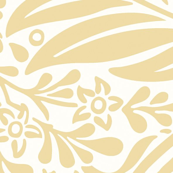 MUR406M Trailing Ferns Soft Gold Mural Medium by Origin Murals