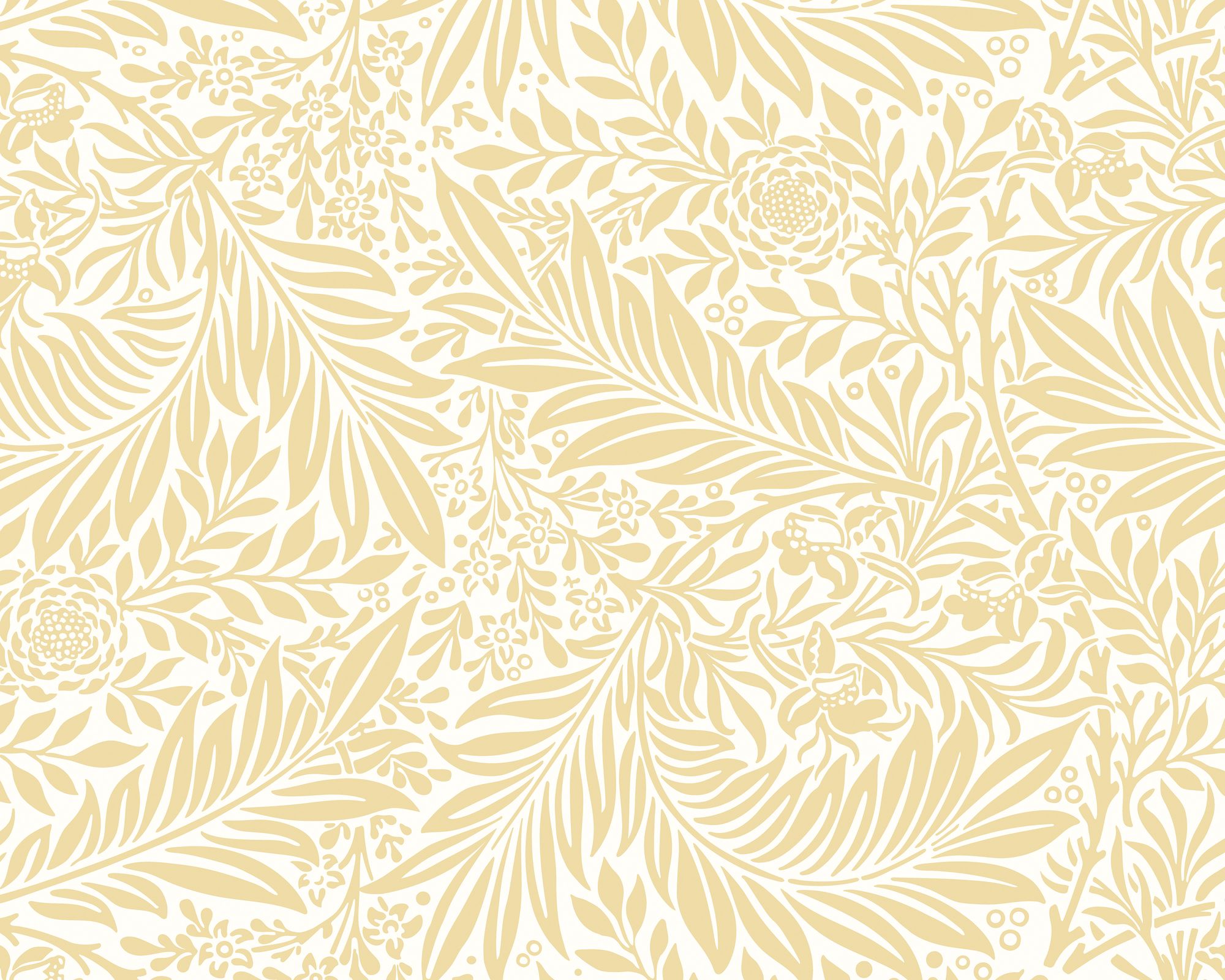 MUR406M Trailing Ferns Soft Gold Mural Medium by Origin Murals