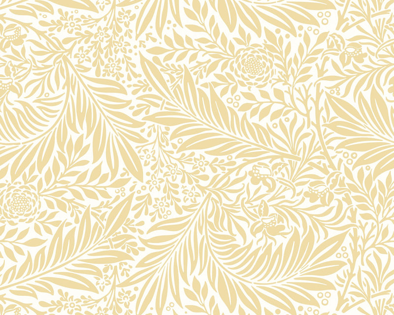 MUR406M Trailing Ferns Soft Gold Mural Medium by Origin Murals