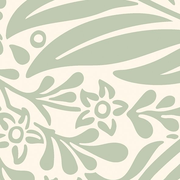 MUR407L Trailing Ferns Sage Green Mural Large by Origin Murals