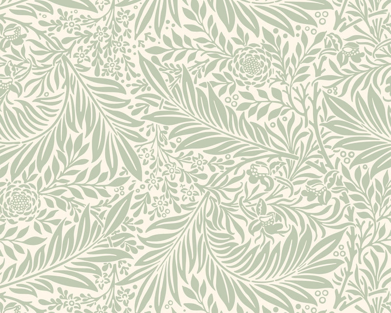 MUR407M Trailing Ferns Sage Green Mural Medium by Origin Murals