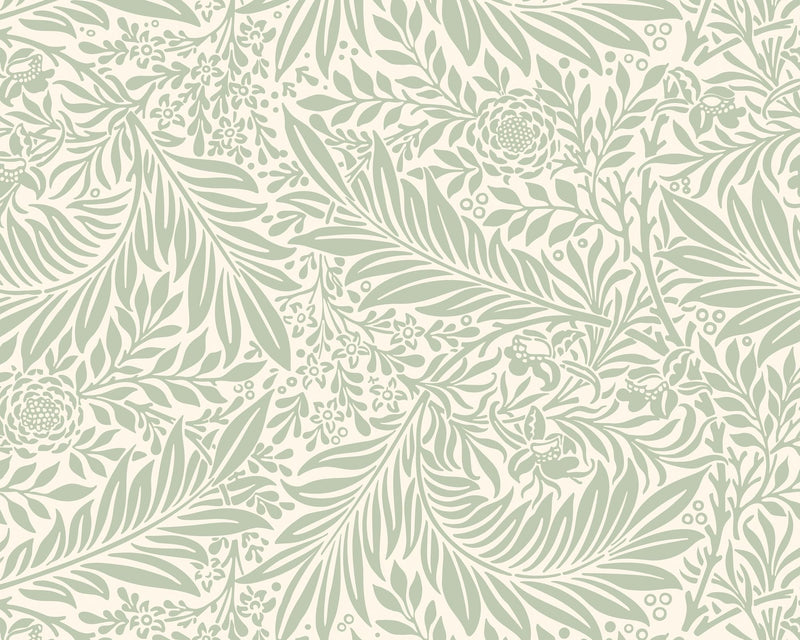 MUR407M Trailing Ferns Sage Green Mural Medium by Origin Murals
