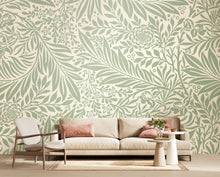 MUR407M Trailing Ferns Sage Green Mural Medium by Origin Murals