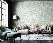 MUR408L Trailing Ferns Duck Egg Mural Large by Origin Murals
