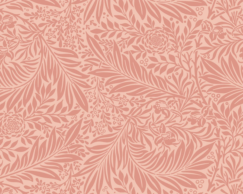 MUR409L Trailing Ferns Warm Coral Mural Large by Origin Murals