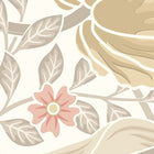 MUR410M Flower Circle Linen And Blush Mural Medium by Origin Murals