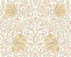 MUR410M Flower Circle Linen And Blush Mural Medium by Origin Murals