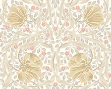 MUR410L Flower Circle Linen And Blush Mural Large by Origin Murals